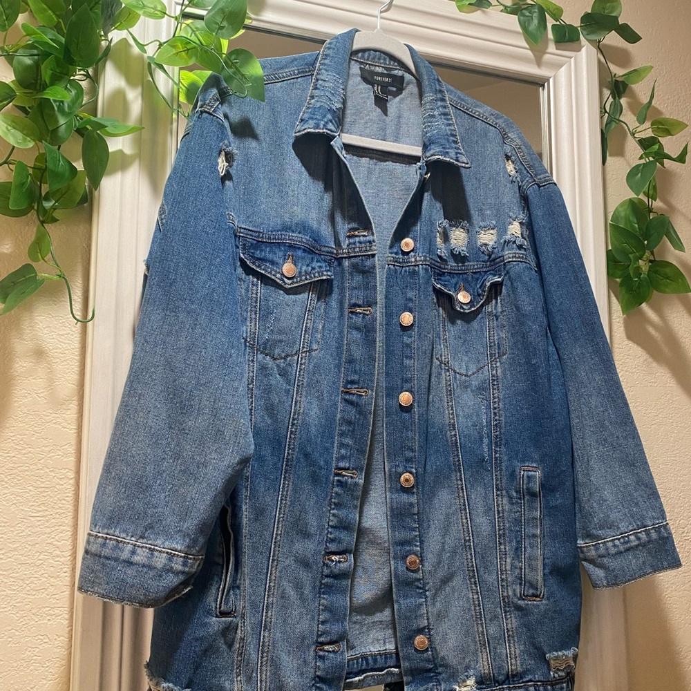 Forever 21 Blue oversized Jean Jacket